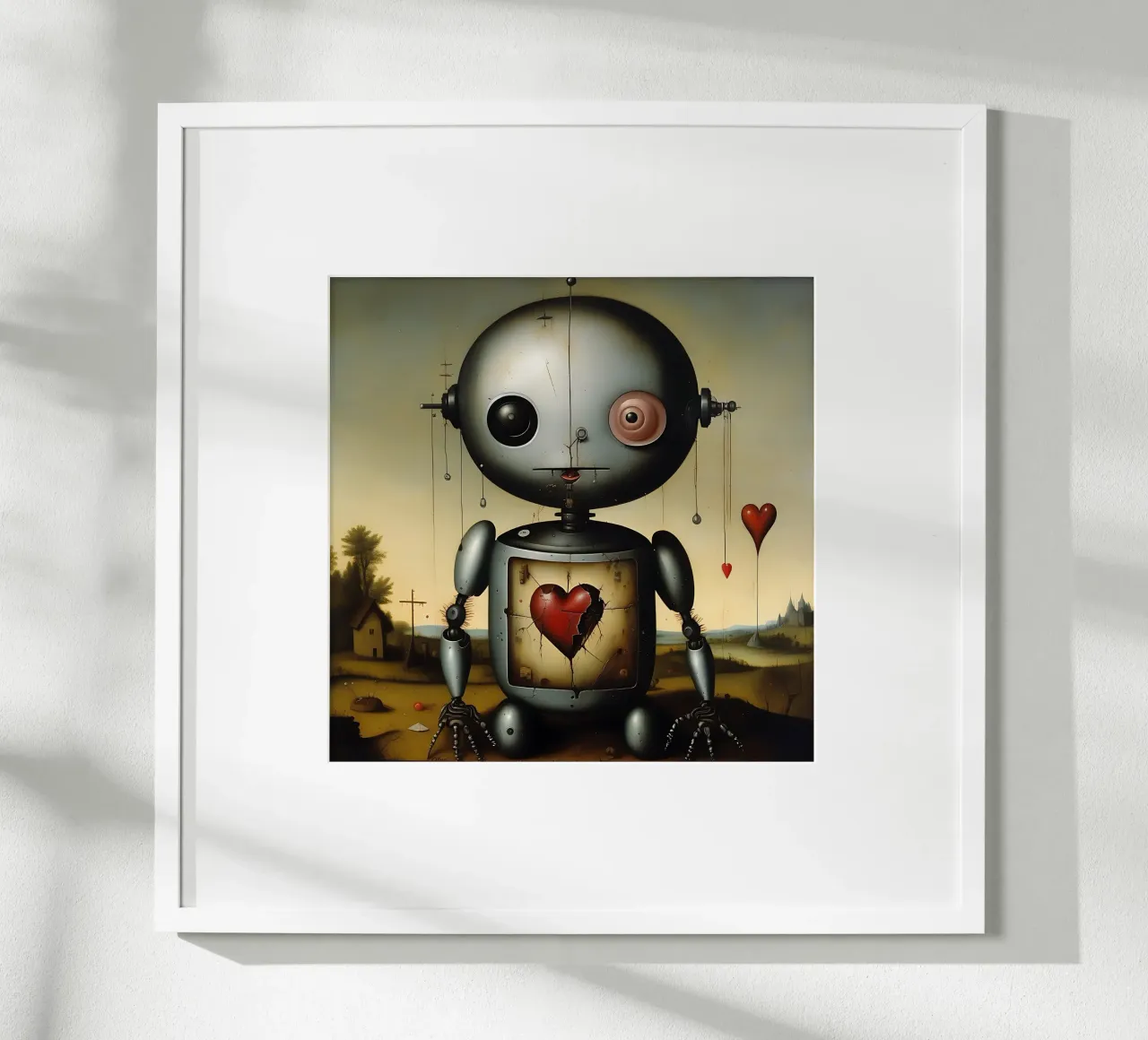 Roboter mit Herz_3 Hahnemühle von Pink- und LoveArt by LK