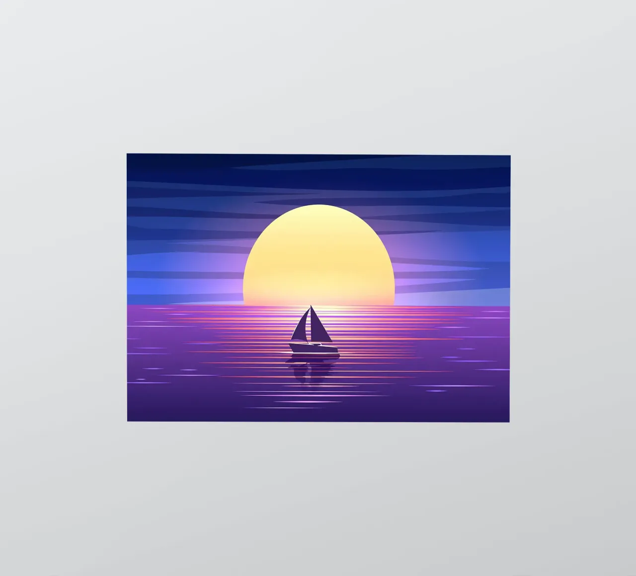Bateau à voile Vue sur l'océan autocollant de Bartosz Powalka
