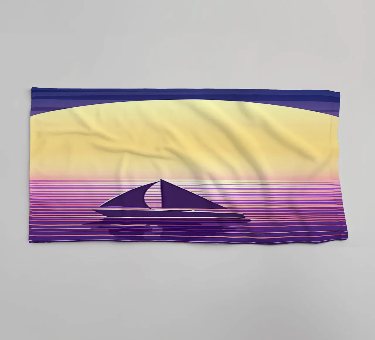 Sail Boat Ocean View towel by Bartosz Powalka