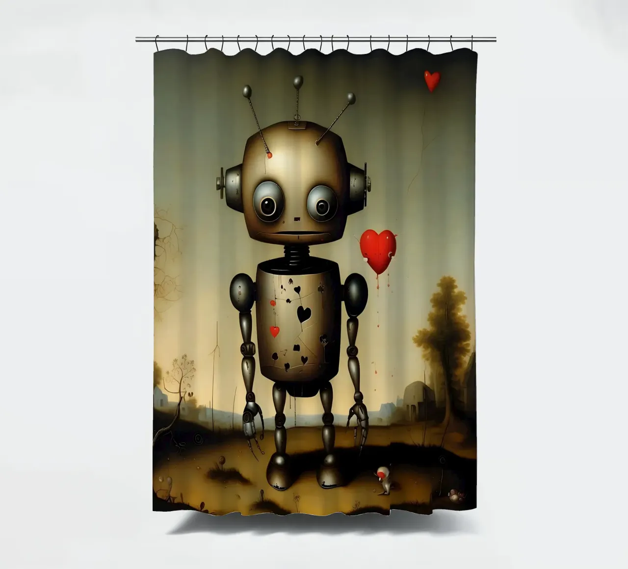 Robot con un cuore_4 tenda da doccia da Pink- und LoveArt by LK