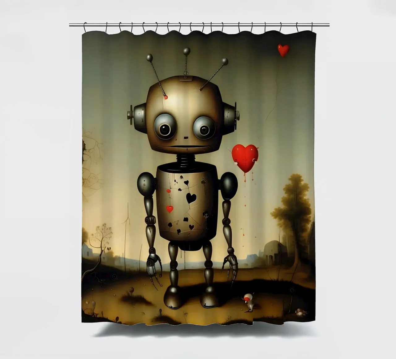 Robot con un cuore_4 tenda da doccia da Pink- und LoveArt by LK