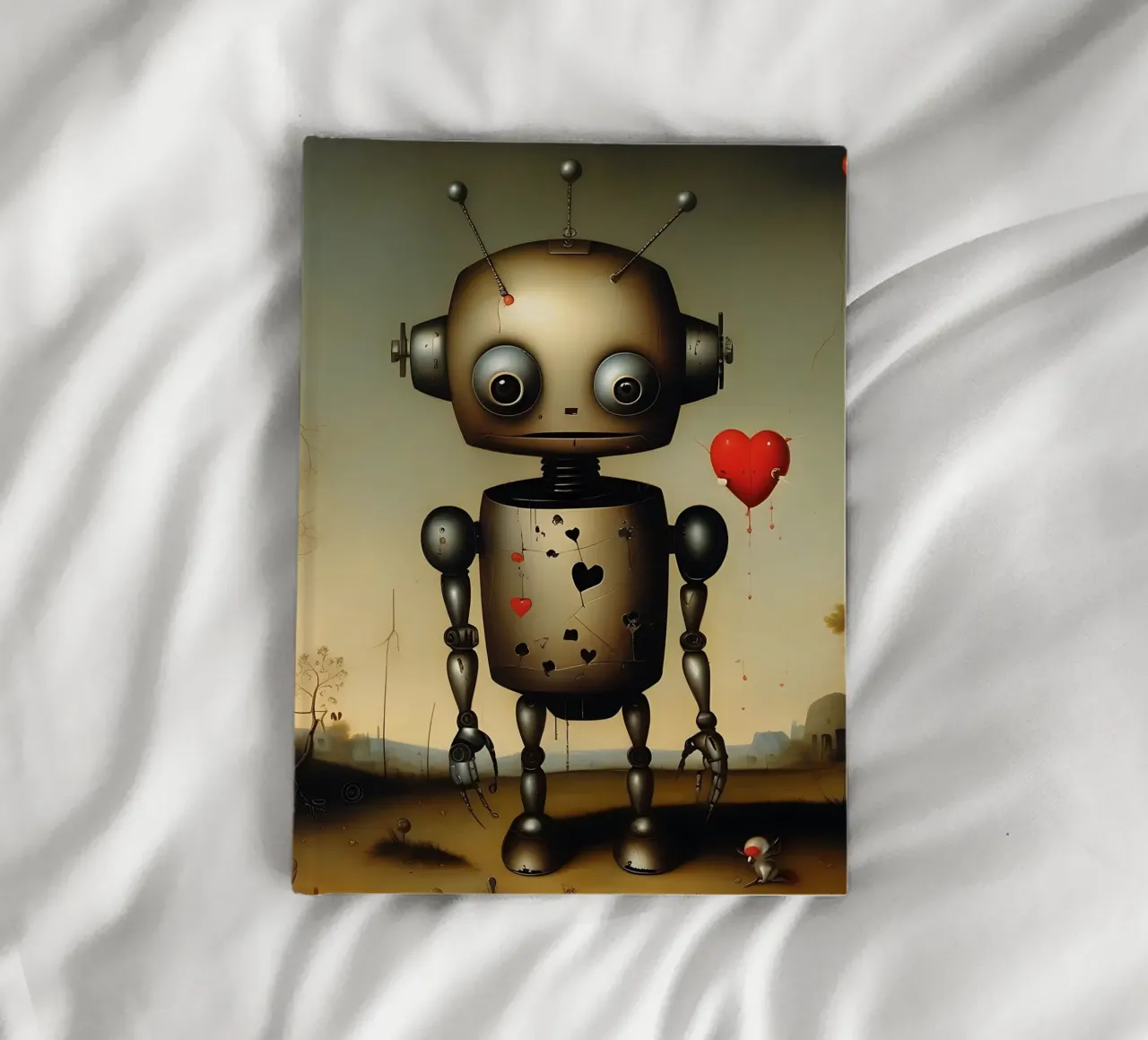 Robots con corazón_4 cuaderno de Pink- und LoveArt by LK