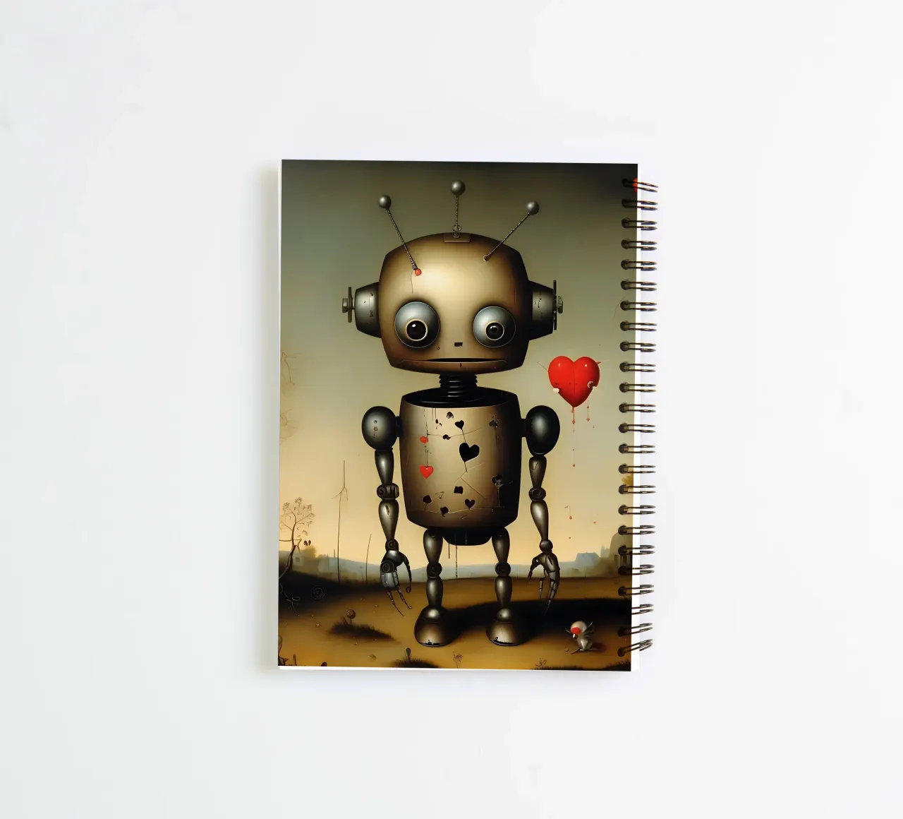 Robots with a heart_4 spiral notebook by Pink- und LoveArt by LK