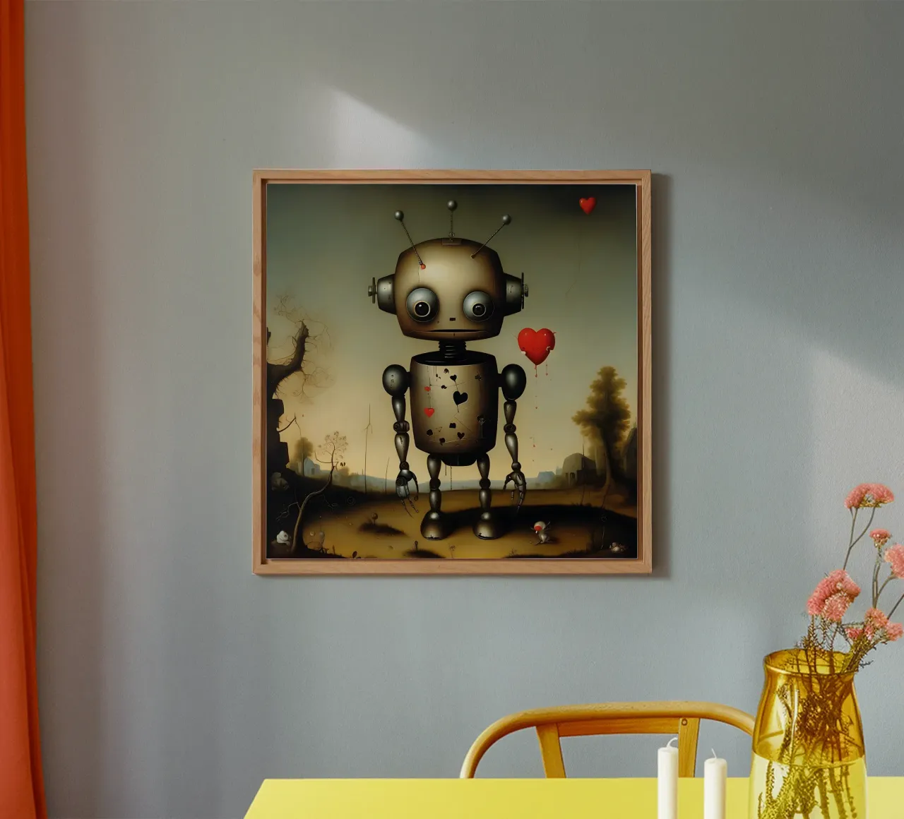 Robot con un cuore_4 alluminio dibond da Pink- und LoveArt by LK