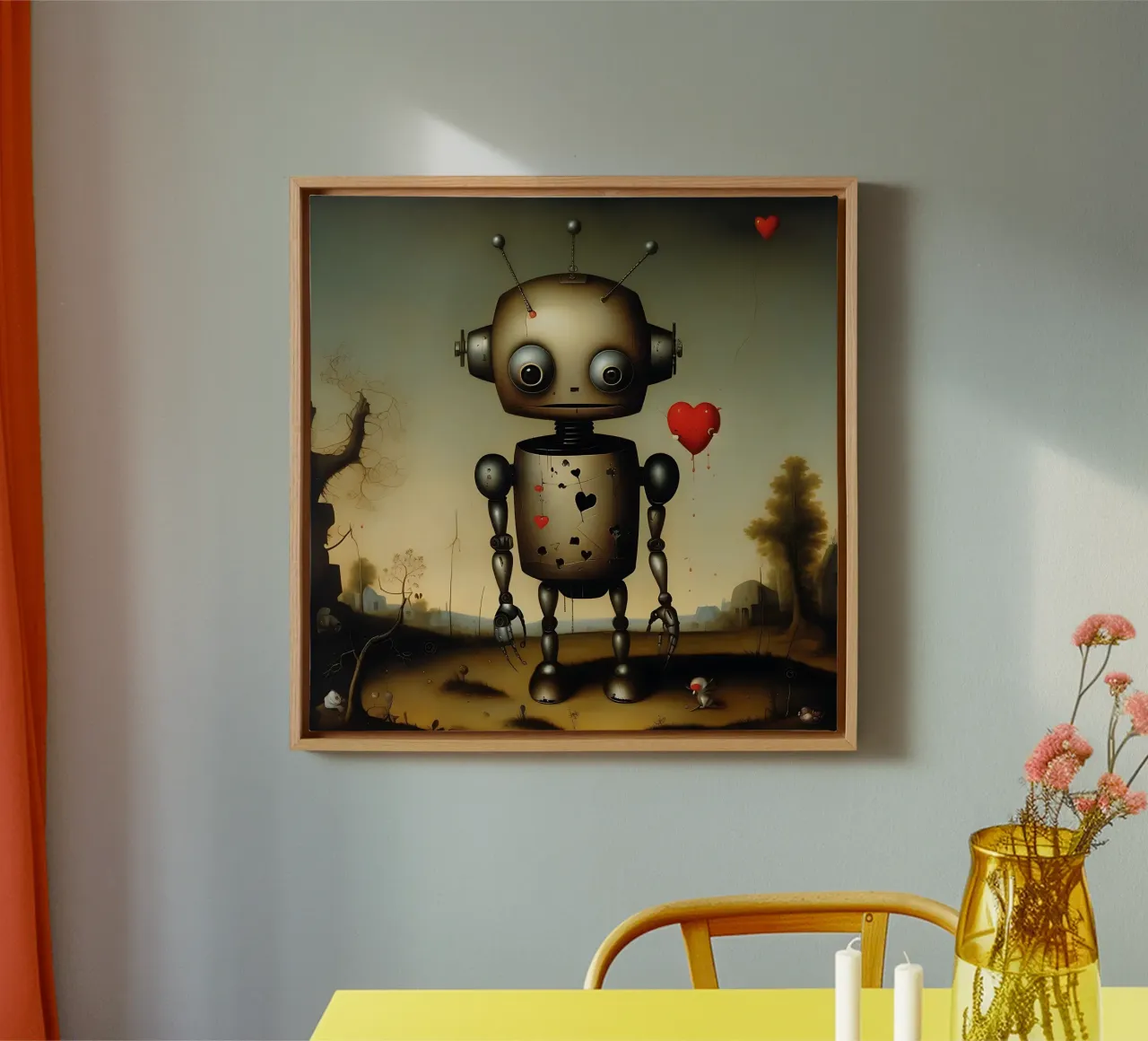 Robots with a heart_4 canvas by Pink- und LoveArt by LK