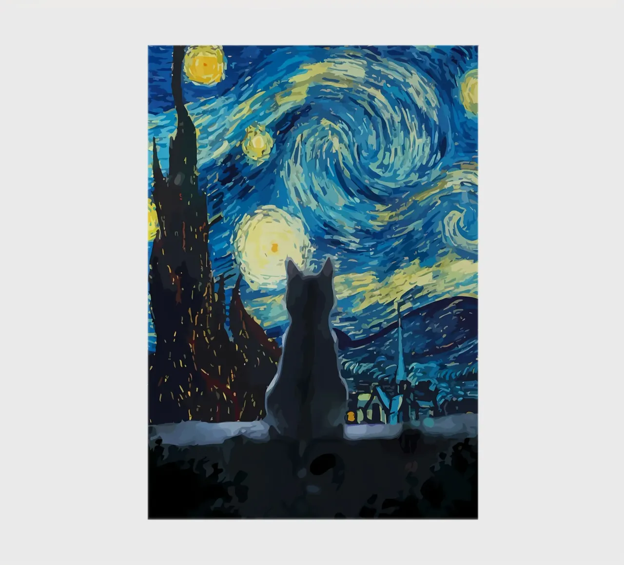 Starry Night Cat notebook by Adrian Patel