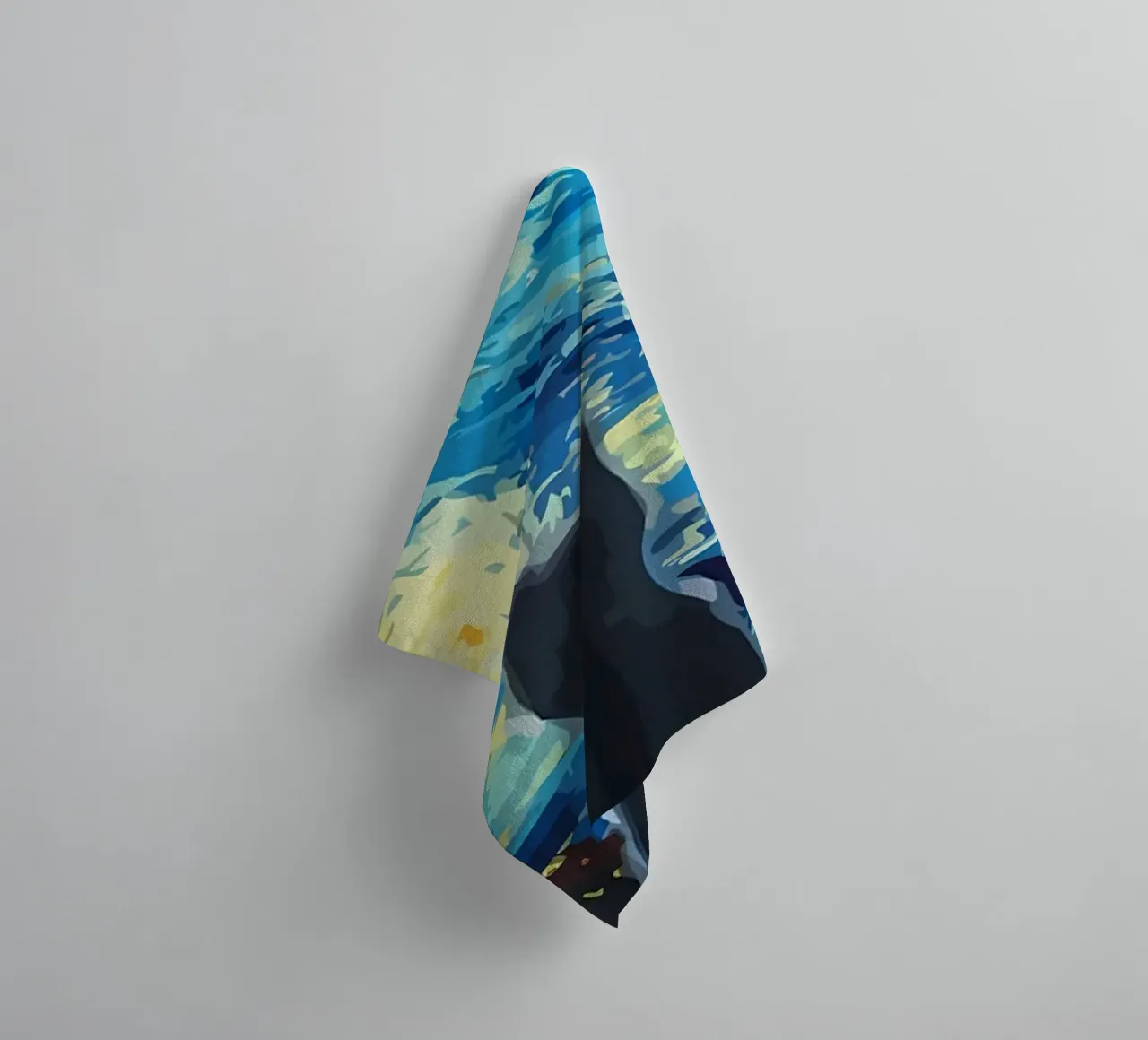Starry Night Cat towel by Adrian Patel