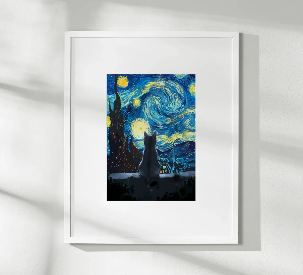 Starry Night Cat hahnemühle by Adrian Patel