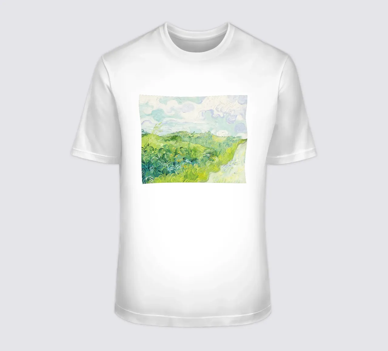 Green Wheat Fields, Auvers by Vincent van Gogh t-shirt da Van Gogh Prints