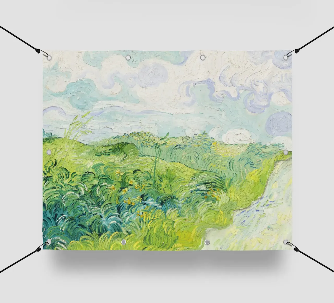 Green Wheat Fields, Auvers by Vincent van Gogh telo in pvc da Van Gogh Prints