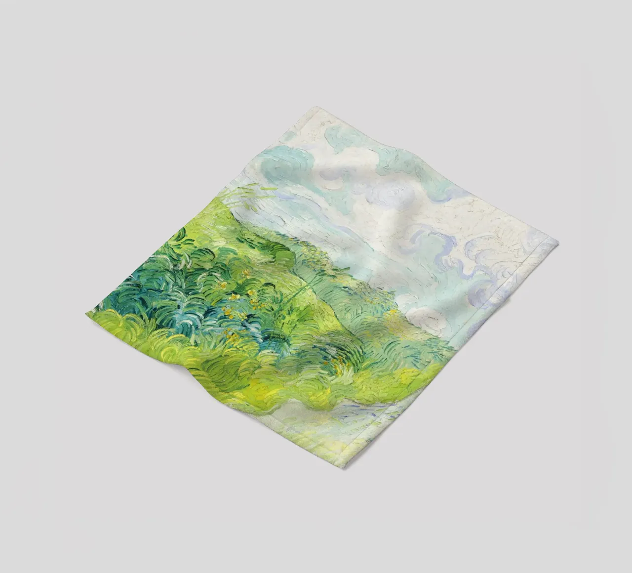 Green Wheat Fields, Auvers by Vincent van Gogh coperta in pile da Van Gogh Prints