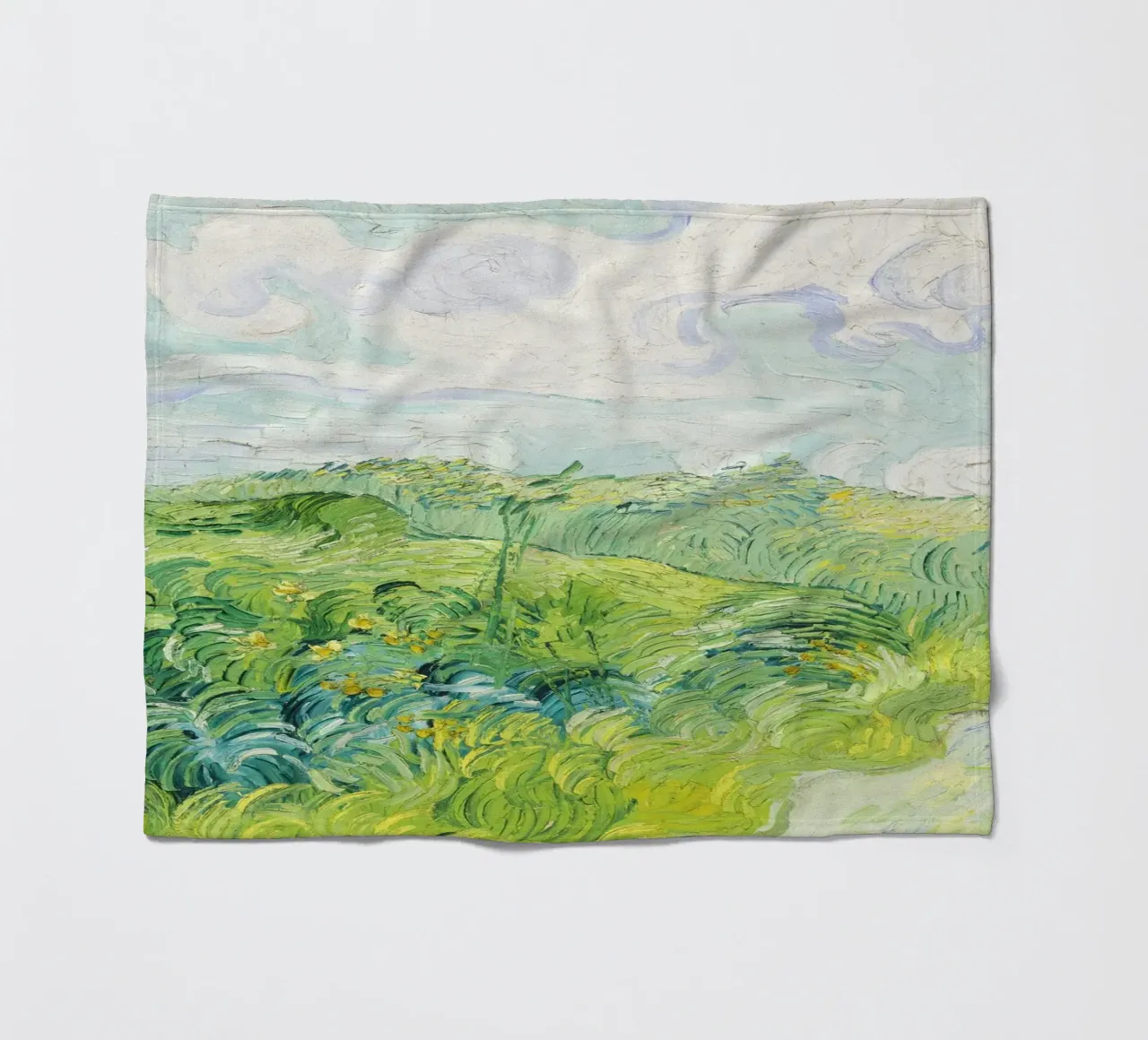 Green Wheat Fields, Auvers by Vincent van Gogh coperta in pile da Van Gogh Prints