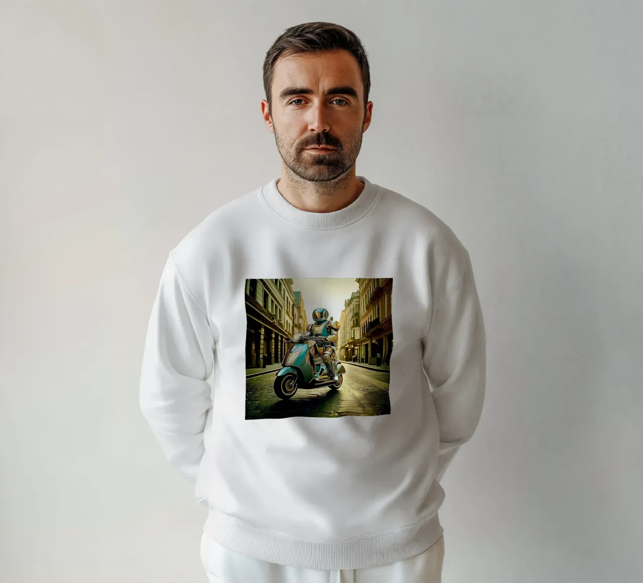 ROBOT EN SCOOTER BLEU. Doré felpa da Thierry vobmann photography