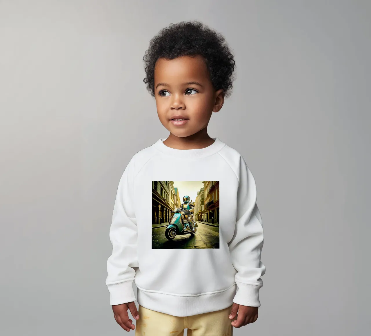 ROBOT EN SCOOTER BLEU. Doré felpa neonato da Thierry vobmann photography