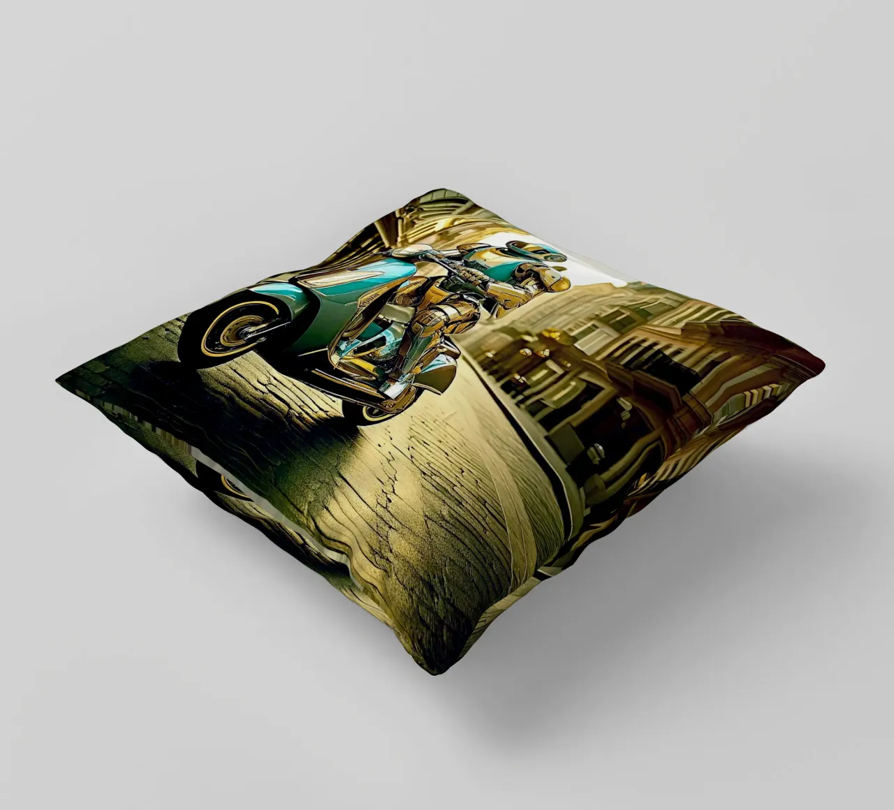 ROBOT EN SCOOTER BLEU. Dorรฉ cuscino da Thierry vobmann photography