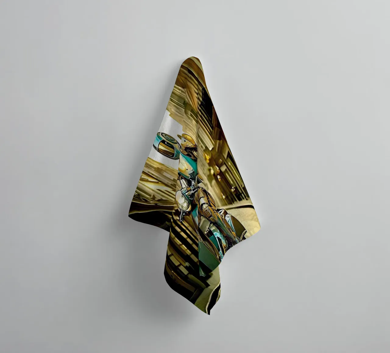 ROBOT EN SCOOTER BLEU. Doré asciugamano da bagno da Thierry vobmann photography