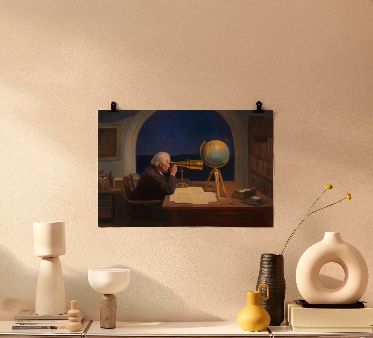 Lo studio dell'astronomo poster da Art Center