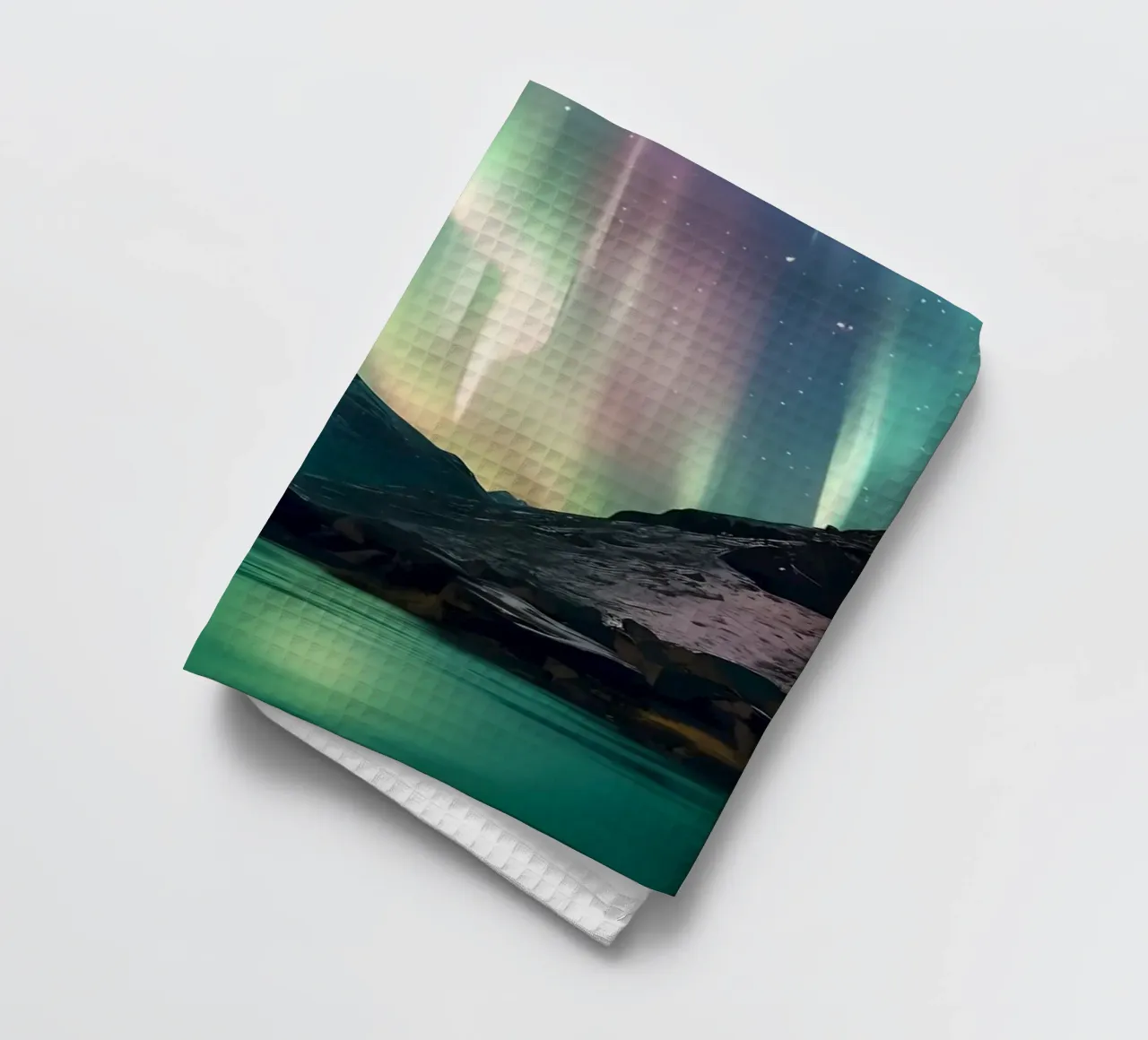 Grüne Aurora Borealis Geschirrtuch von Matthew Katz