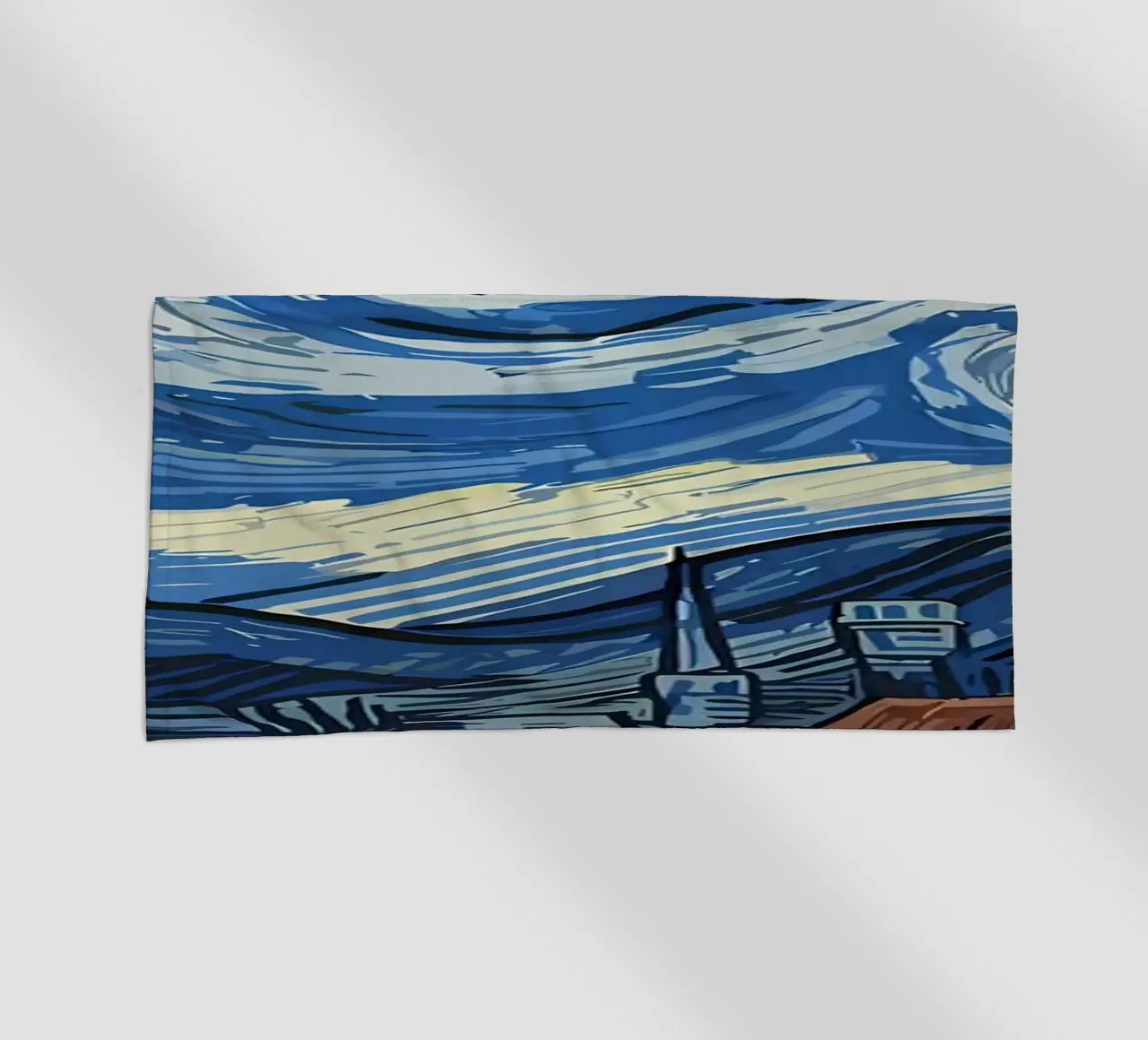 Corgi Under Starry Night beach towel by Adrian Patel