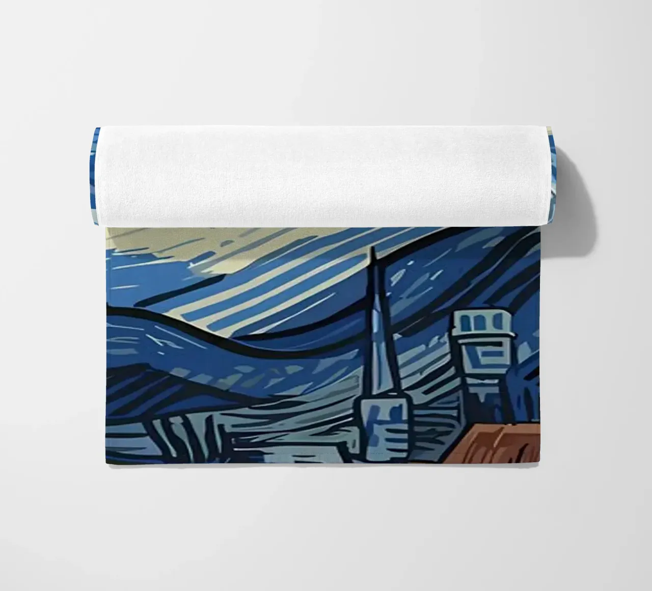 Corgi Under Starry Night beach towel by Adrian Patel