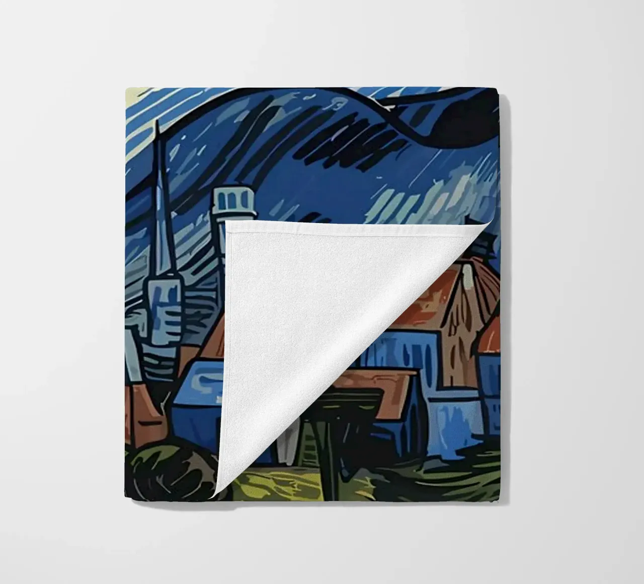 Corgi Under Starry Night beach towel by Adrian Patel