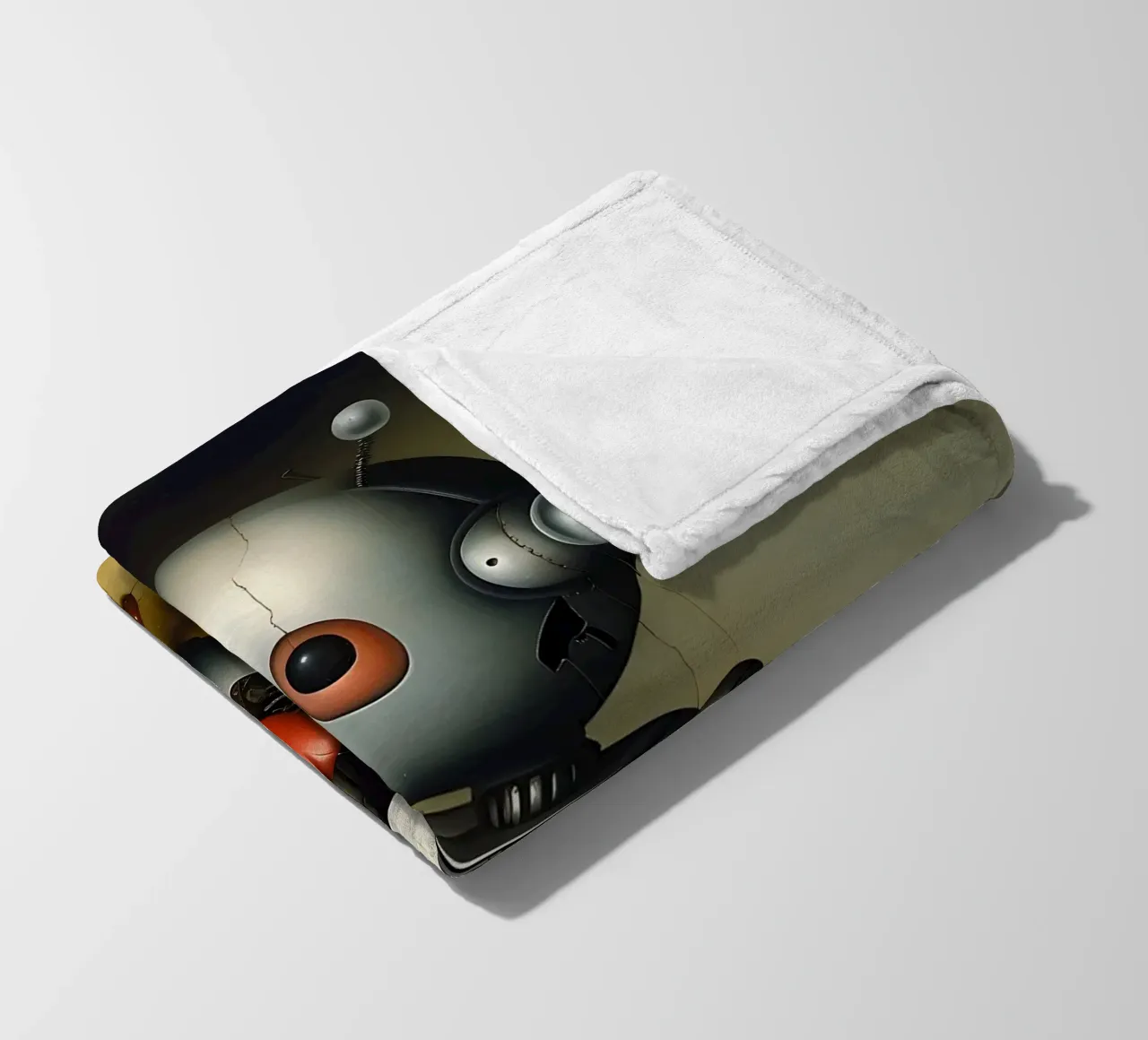 Robots with a heart_5 fleece blanket by Pink- und LoveArt by LK