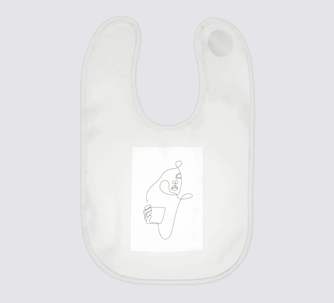 Donna con tazza di caffè in mano bavaglino da Aiden Garcia