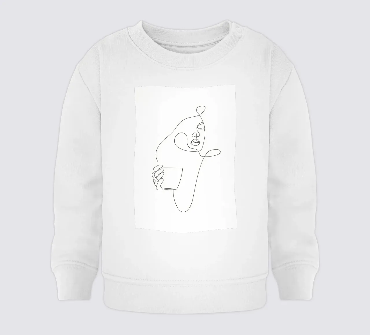 Donna con tazza di caffè in mano felpa neonato da Aiden Garcia