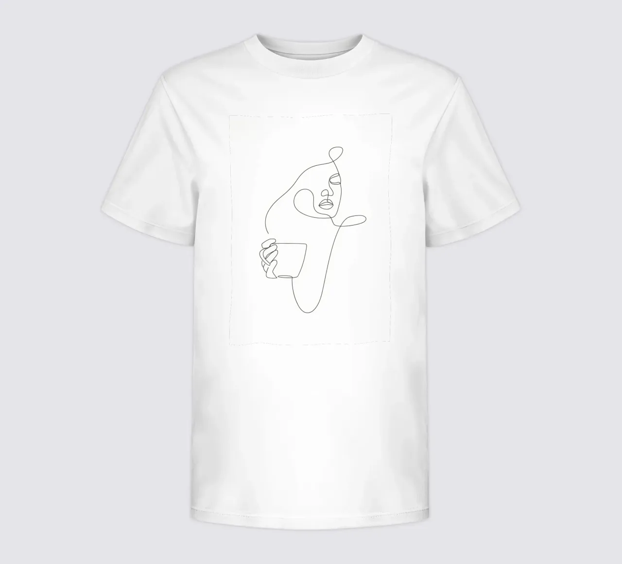 Donna con tazza di caffè in mano t-shirt bambini da Aiden Garcia
