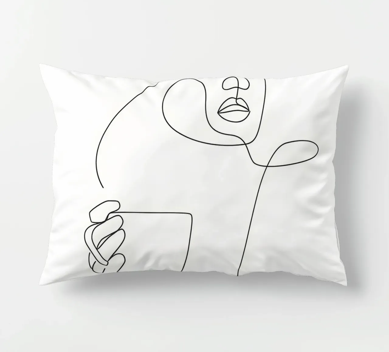 Donna con tazza di caffè in mano cuscino da Aiden Garcia