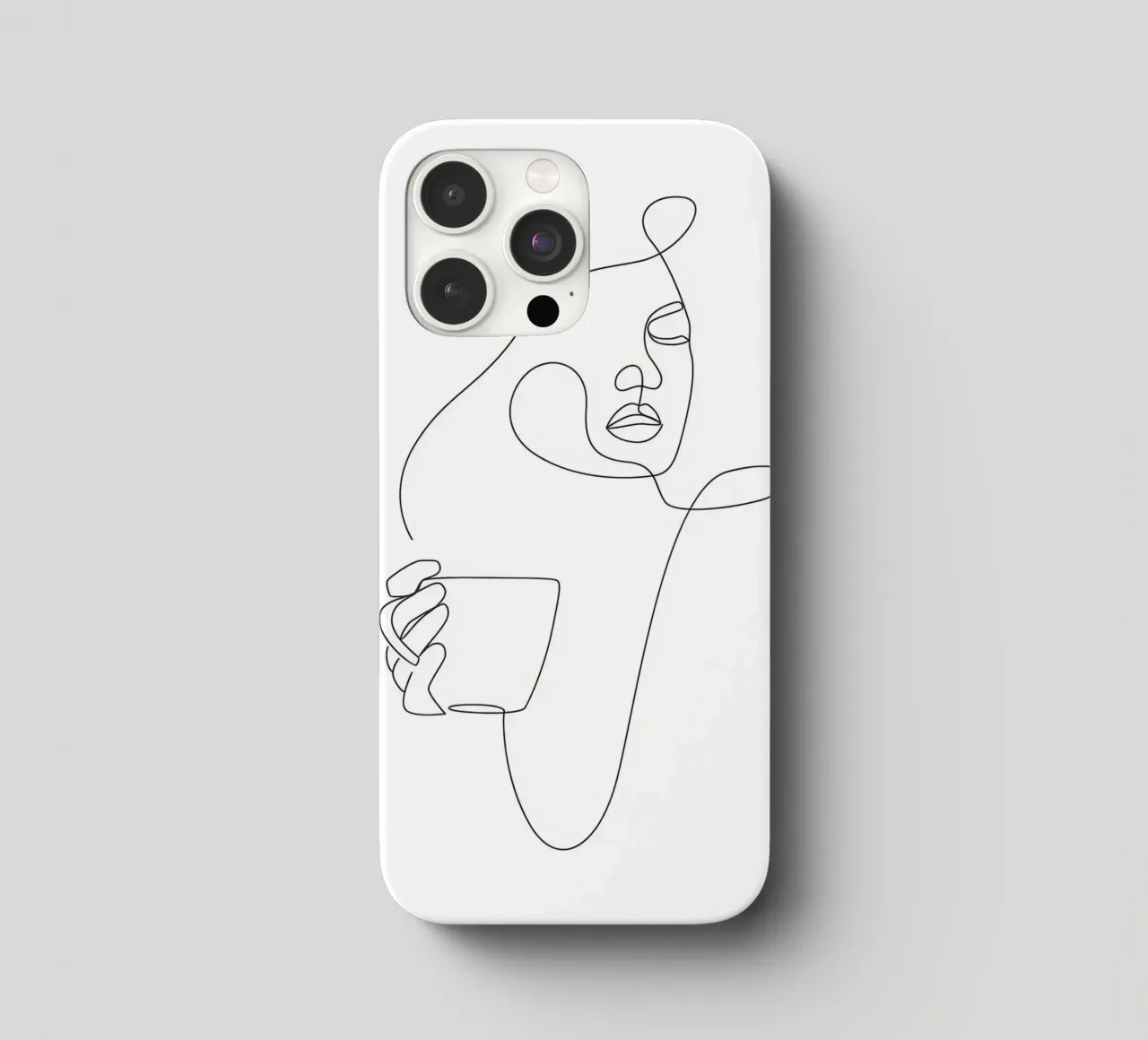 Donna con tazza di caffè in mano cover iphone da Aiden Garcia