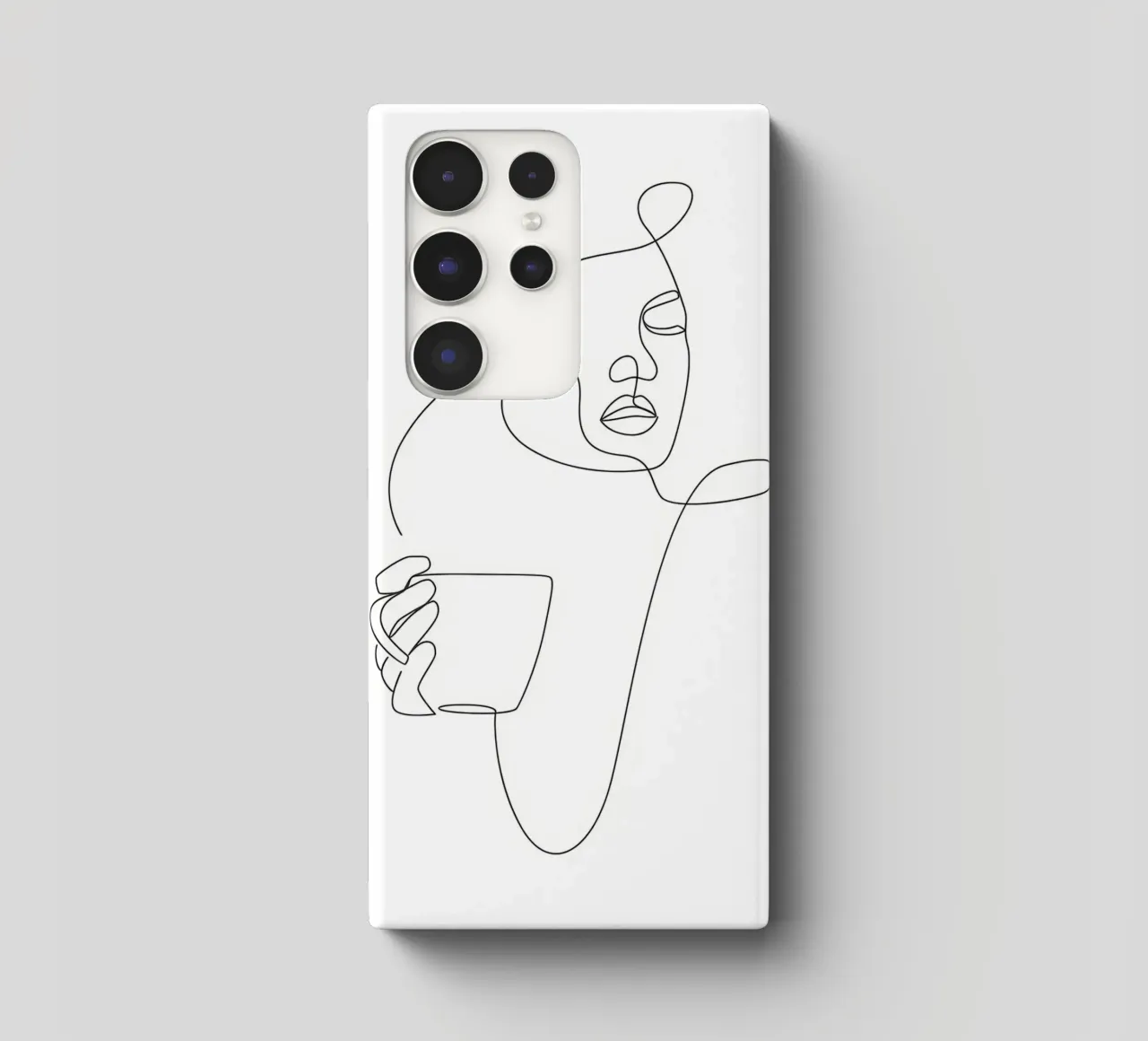 Donna con tazza di caffè in mano cover samsung da Aiden Garcia