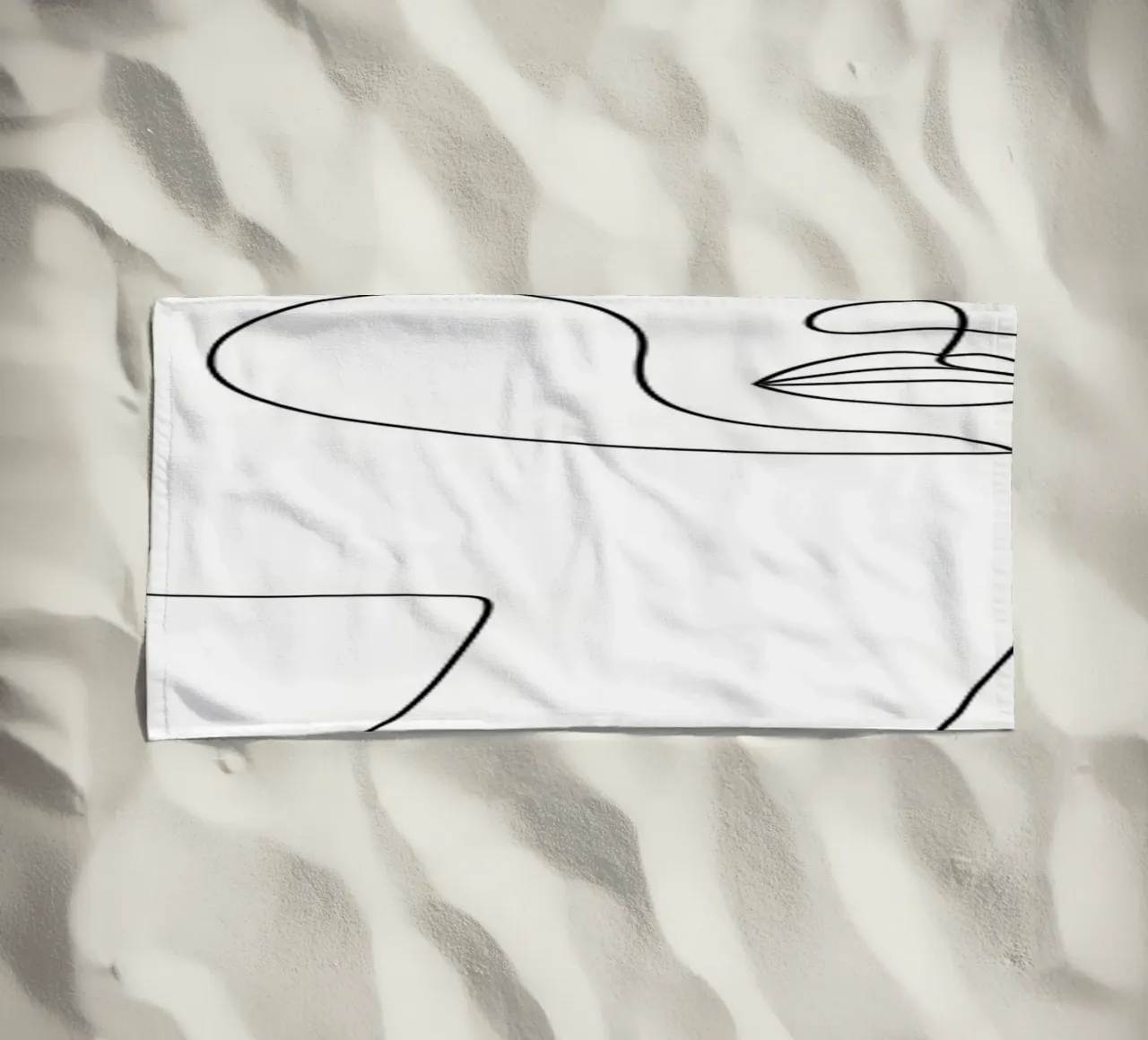 Woman holds coffee cup beach towel by Aiden Garcia