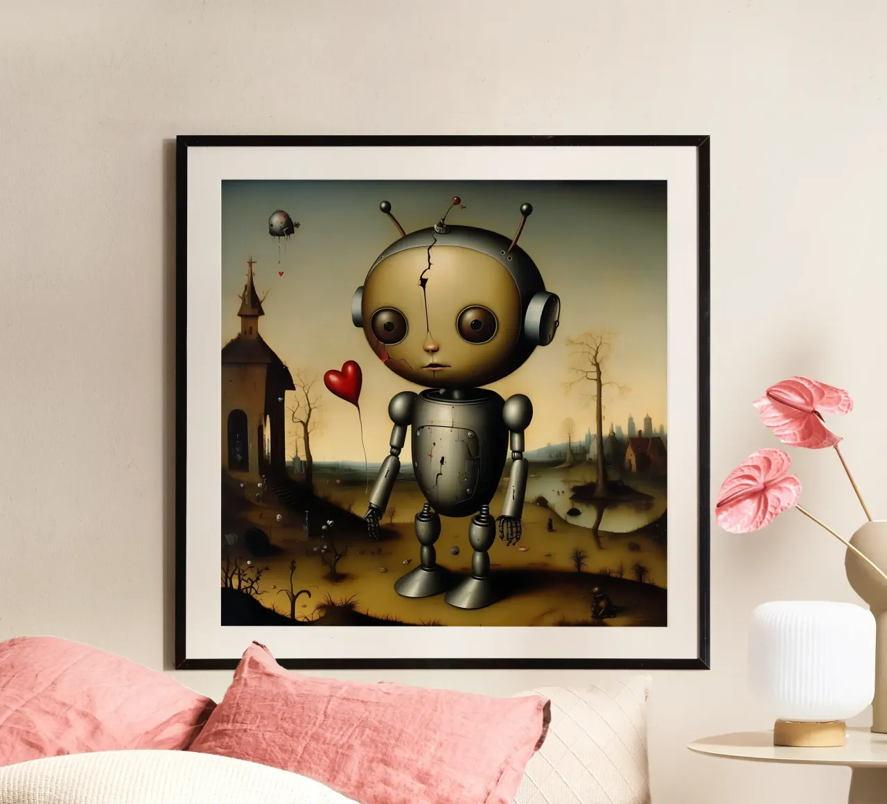 Robot con un cuore_6 carta hahnemühle da Pink- und LoveArt by LK