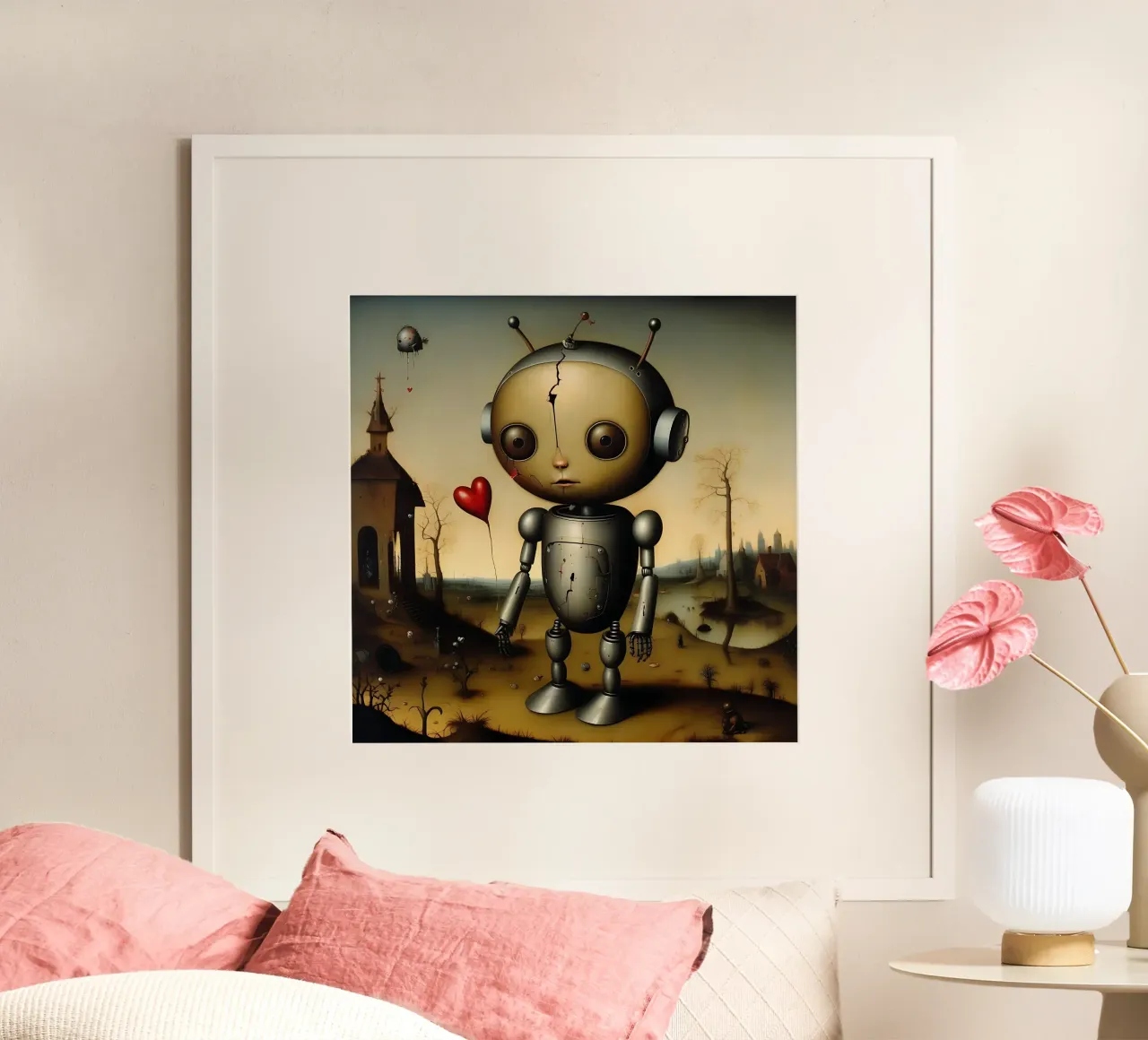 Robot con un cuore_6 carta hahnemühle da Pink- und LoveArt by LK