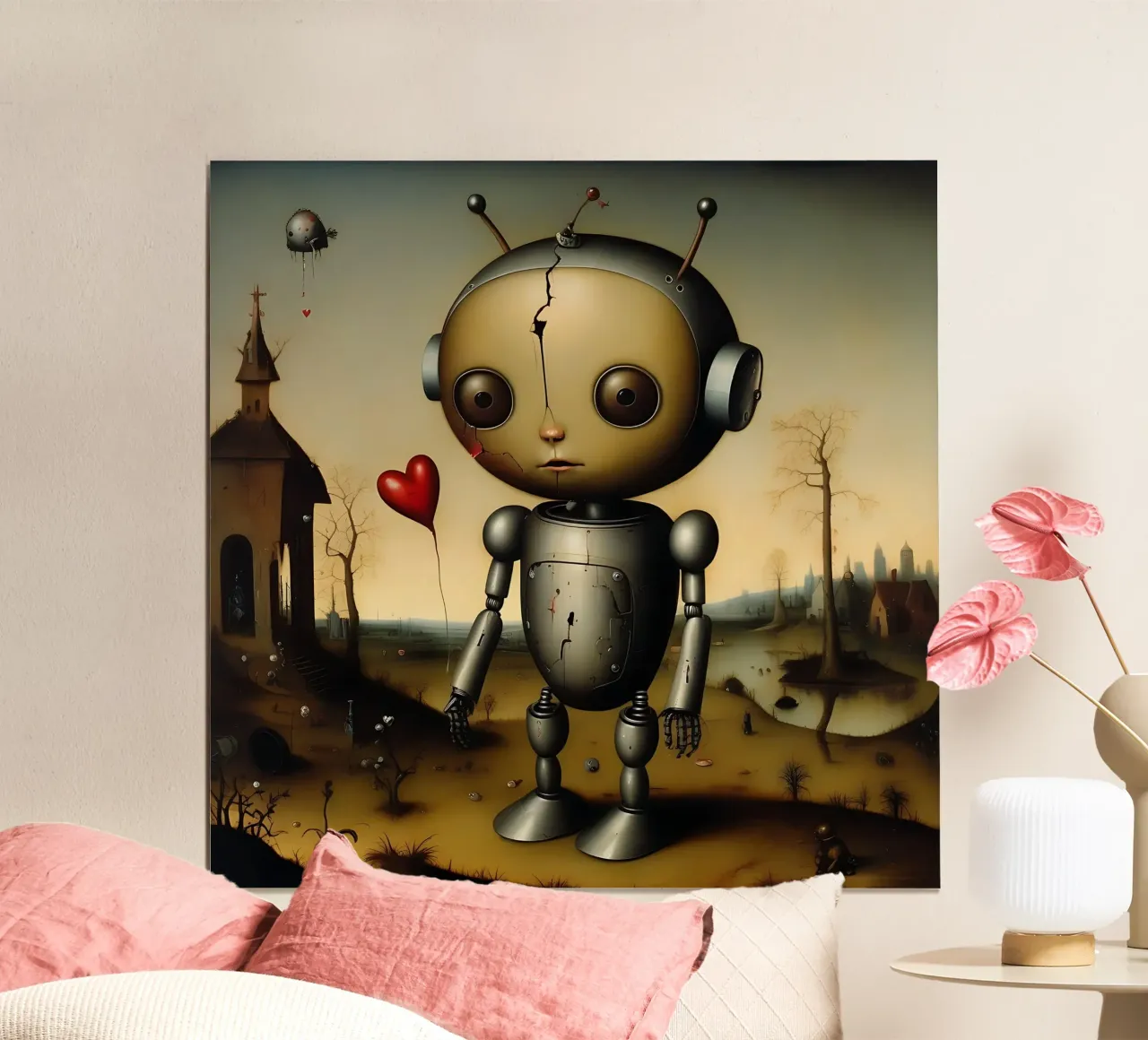 Robot con un cuore_6 carta hahnemühle da Pink- und LoveArt by LK