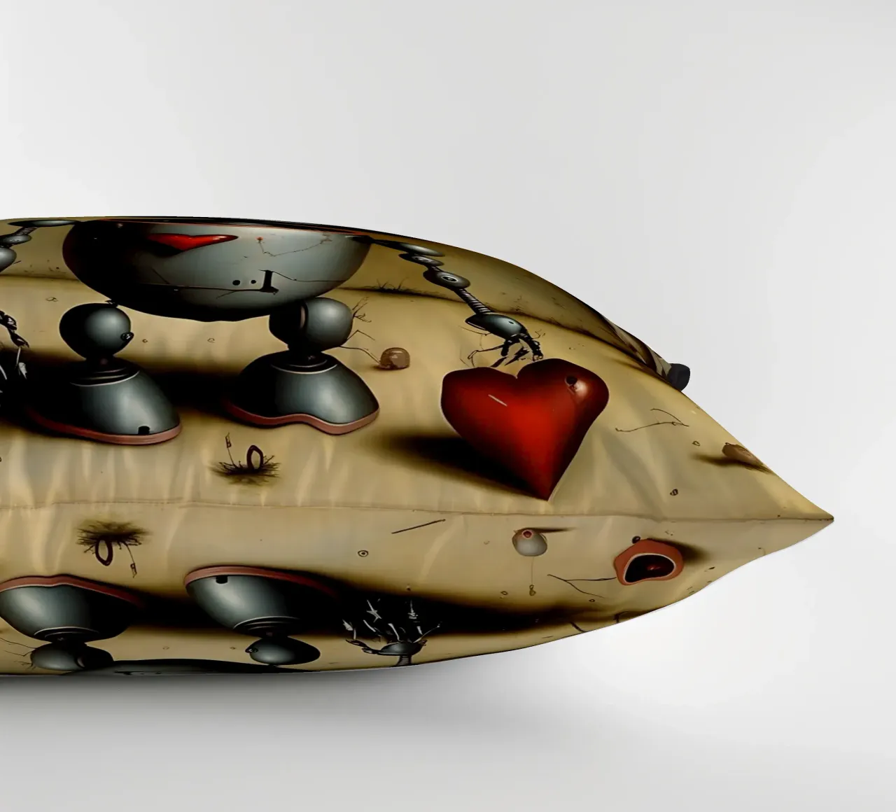 Robot con un cuore_7 cuscino da Pink- und LoveArt by LK