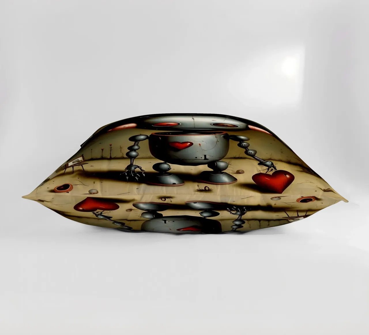 Robot con un cuore_7 cuscino da Pink- und LoveArt by LK