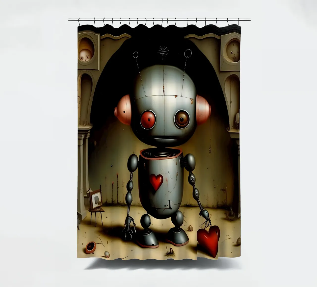 Robot con un cuore_7 tenda da doccia da Pink- und LoveArt by LK