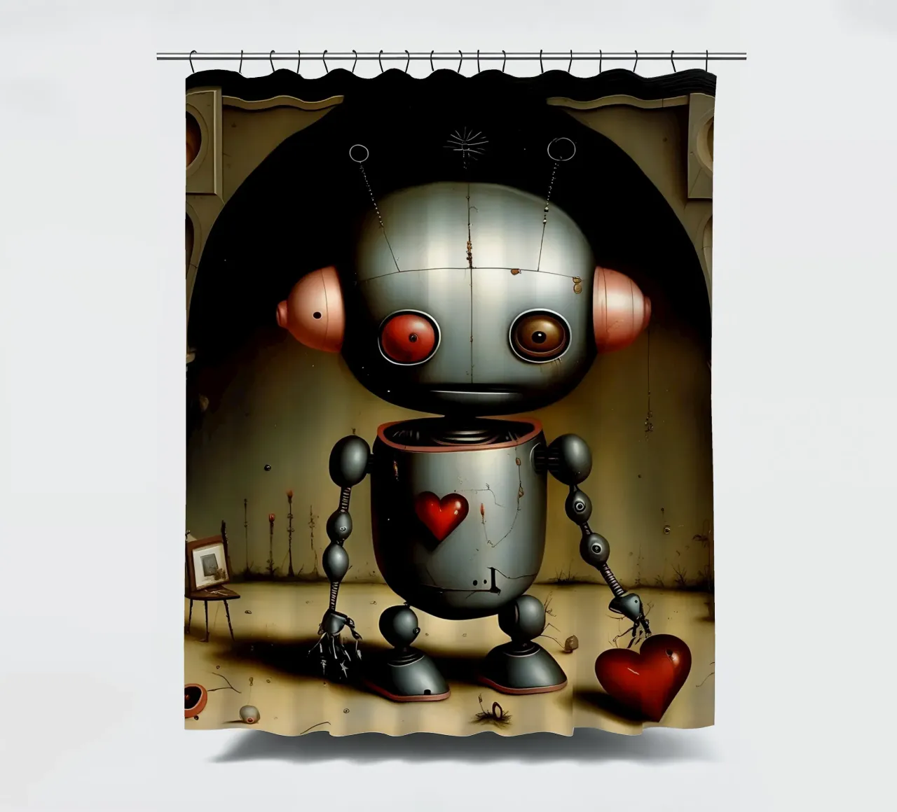 Robot con un cuore_7 tenda da doccia da Pink- und LoveArt by LK