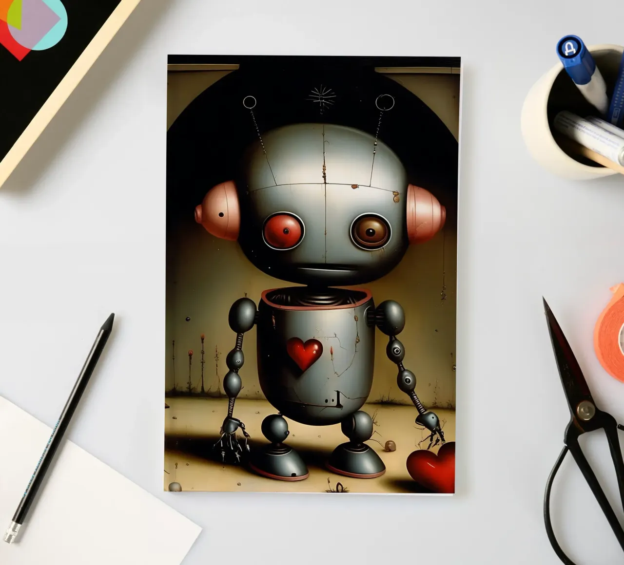 Robots with a heart_7 notebook by Pink- und LoveArt by LK