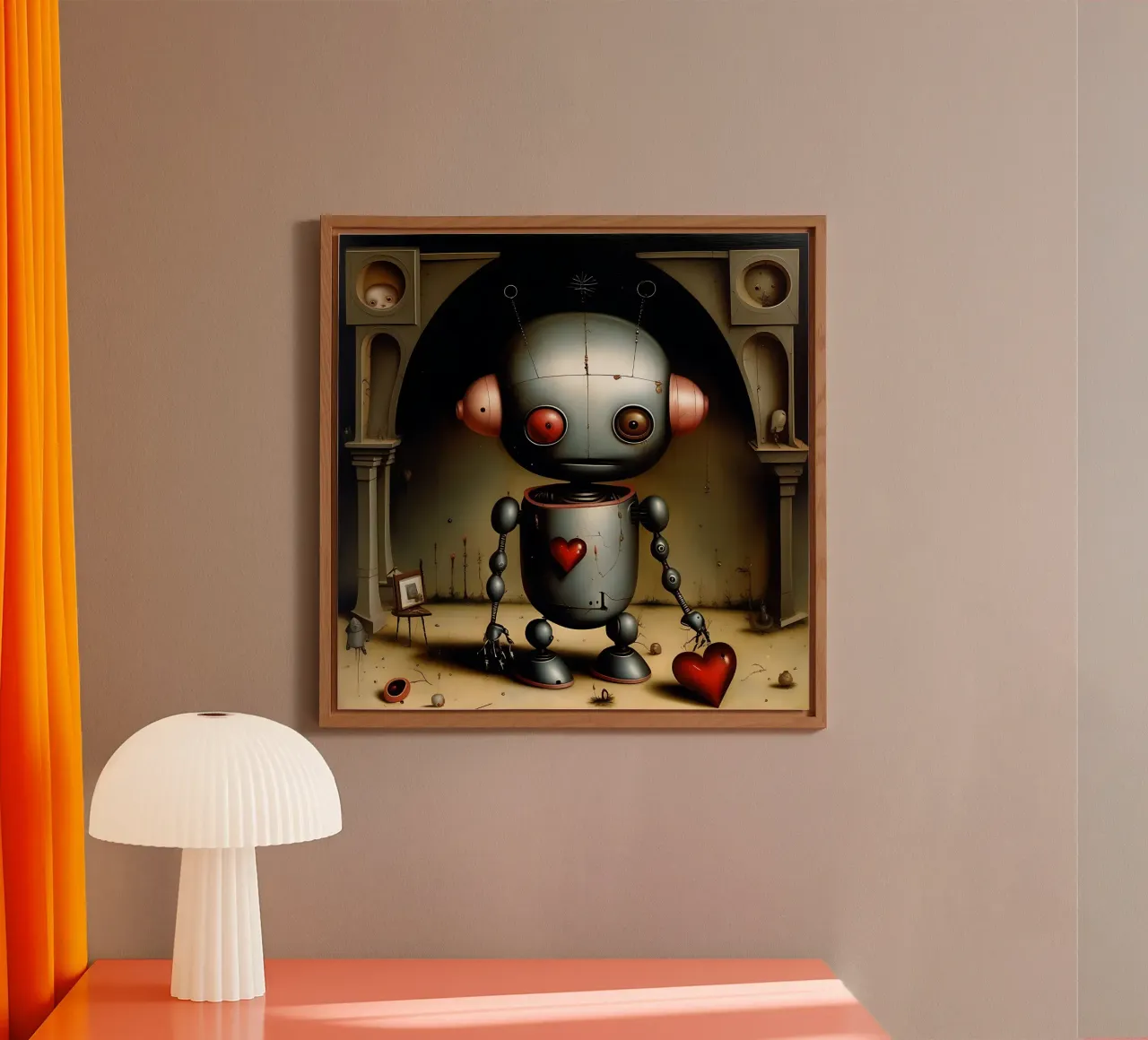 Robot con un cuore_7 alluminio dibond da Pink- und LoveArt by LK