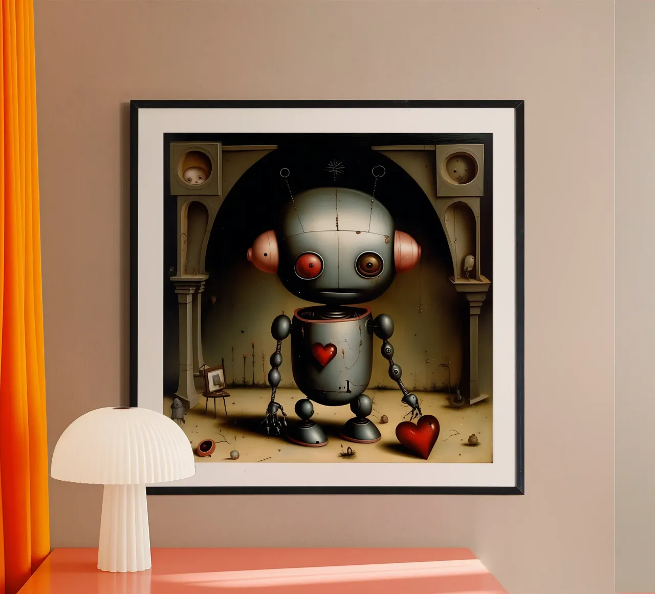 Robot con un cuore_7 carta hahnemühle da Pink- und LoveArt by LK