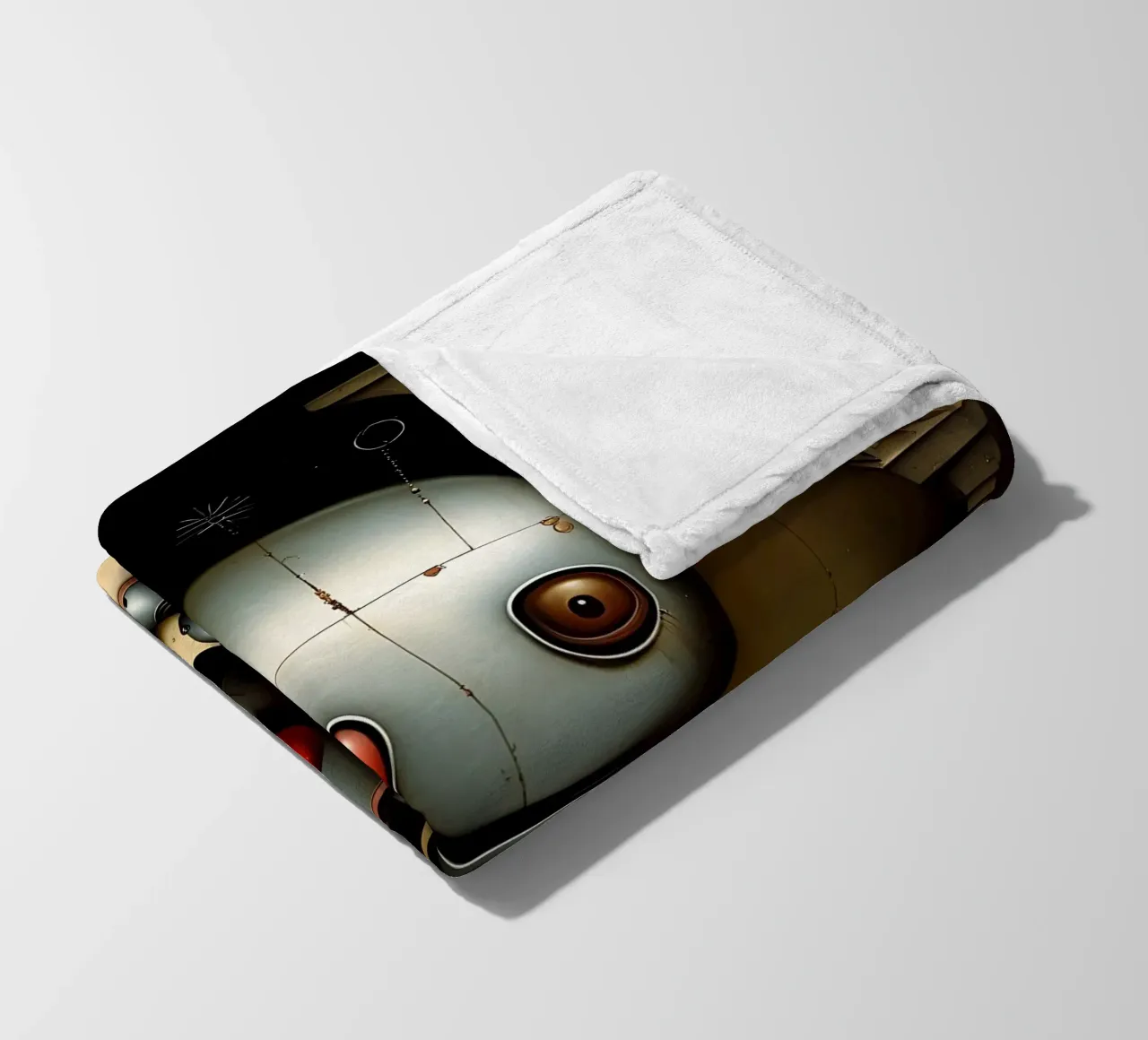 Robot con un cuore_7 coperta in pile da Pink- und LoveArt by LK