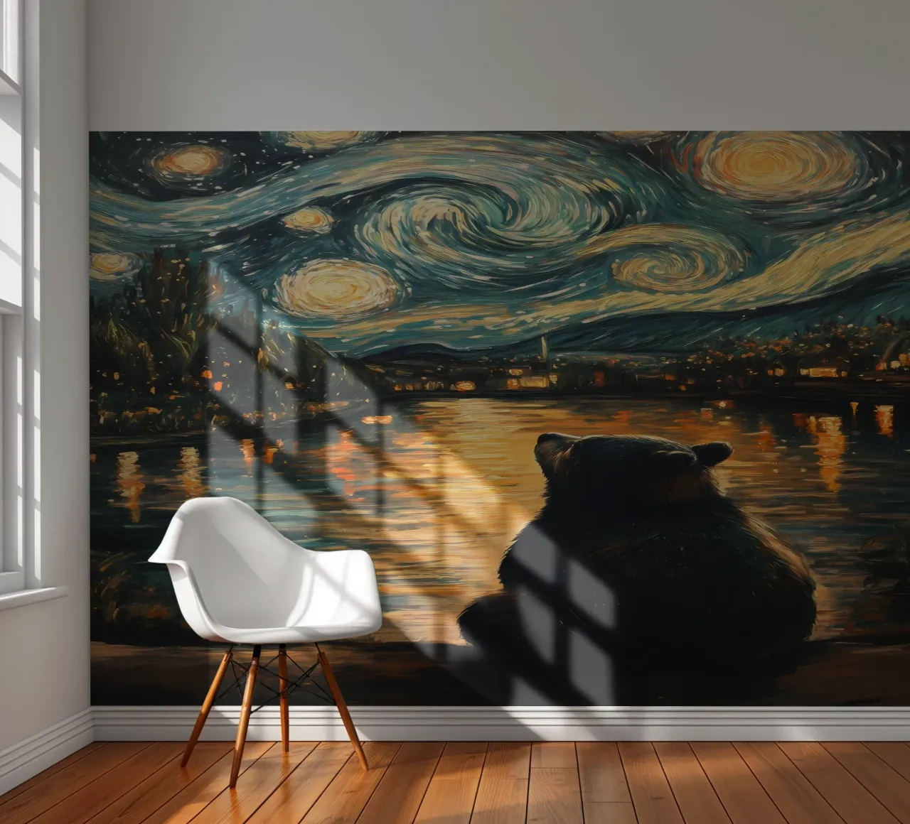Bear Under Starry Night photo wallpaper by Adrian Patel