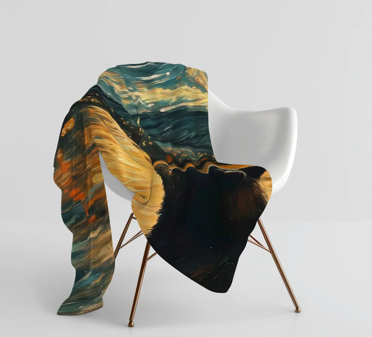 Bear Under Starry Night fleece blanket by Adrian Patel