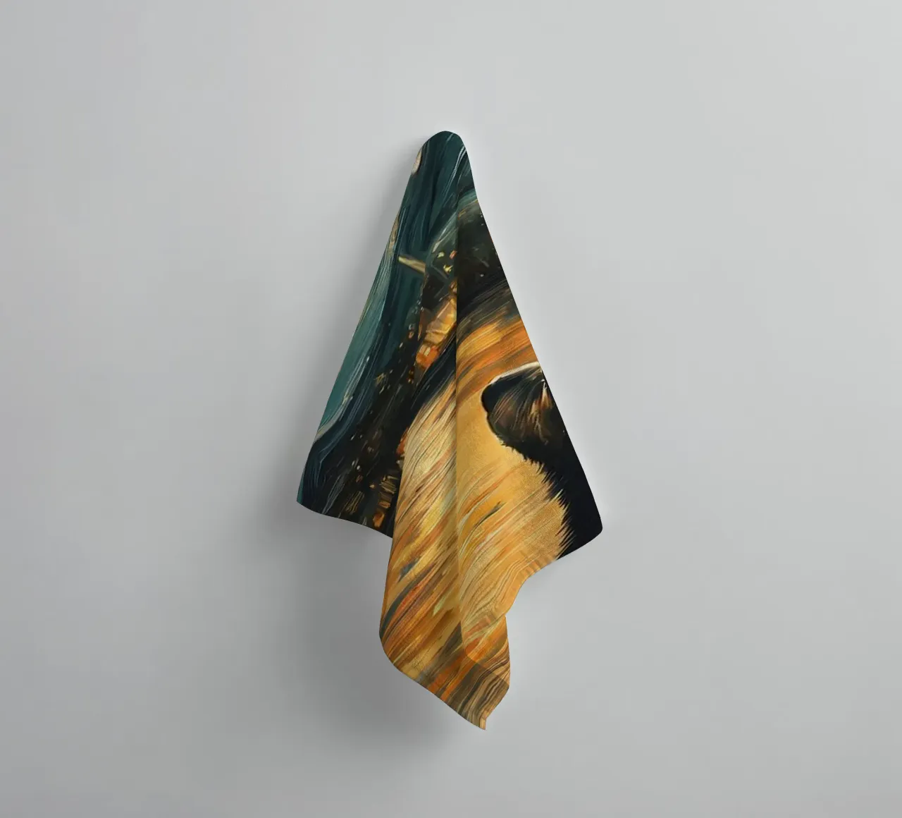 Bear Under Starry Night towel by Adrian Patel