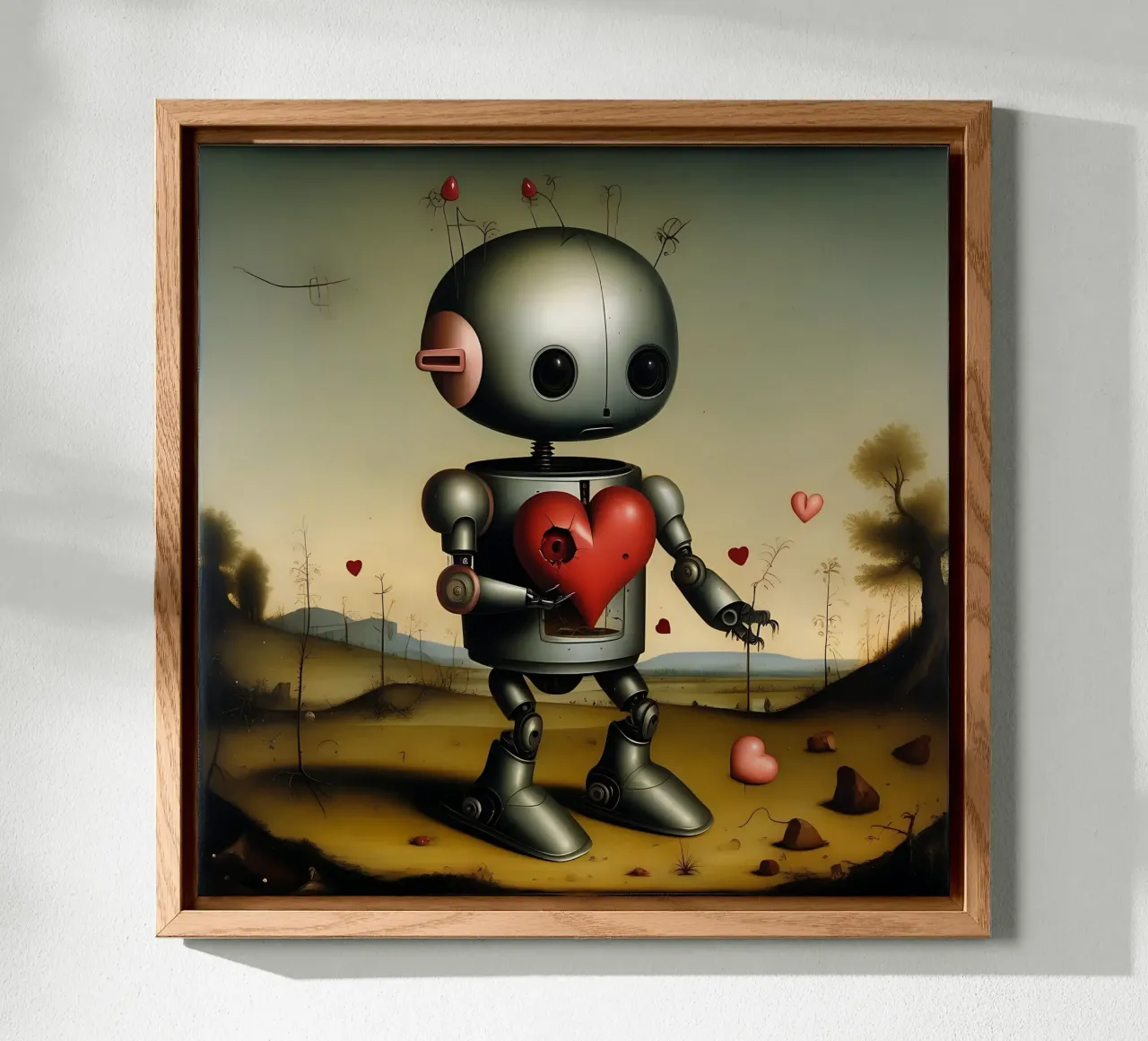 Robot con un cuore_8 alluminio dibond da Pink- und LoveArt by LK