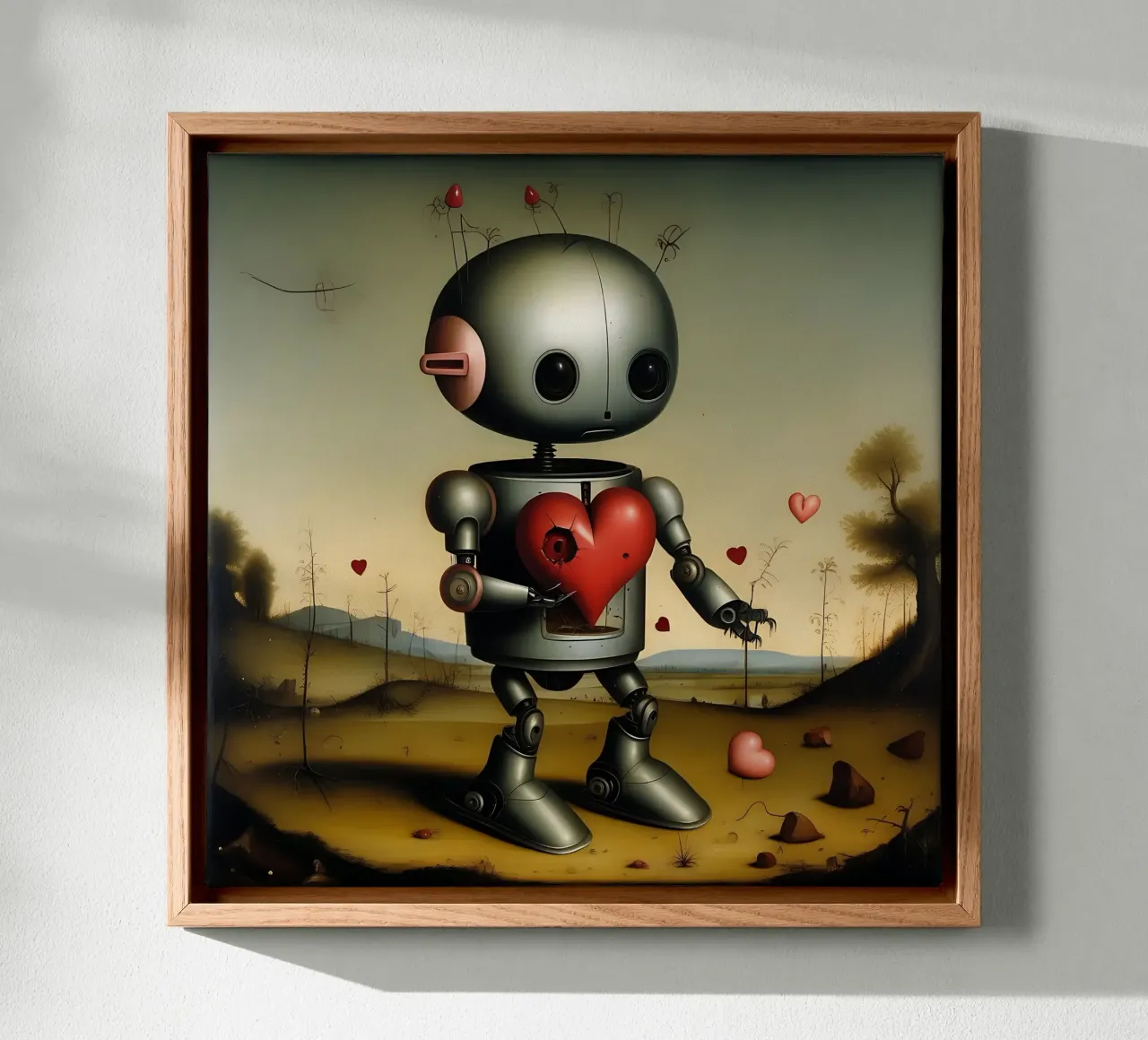 Robots with a heart_8 canvas by Pink- und LoveArt by LK