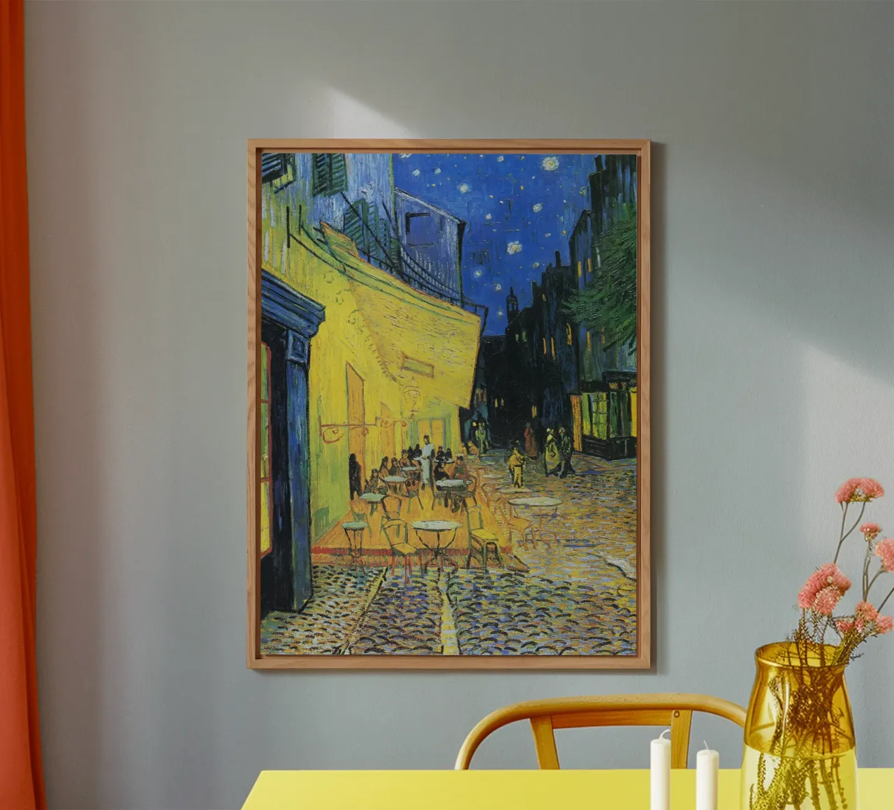 Café Terrace at Night by Vincent van Gogh (1888) alu-dibond by Van Gogh Prints